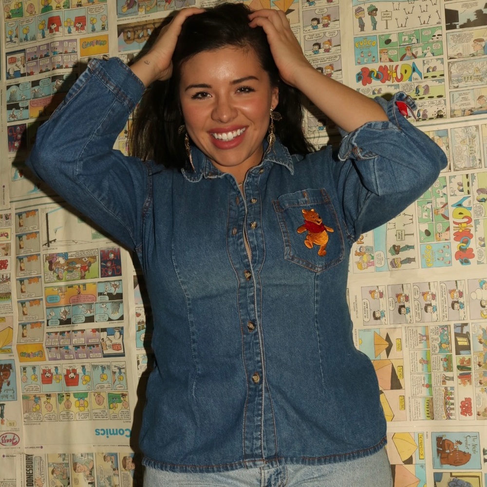 Kid’s Pooh denim button up